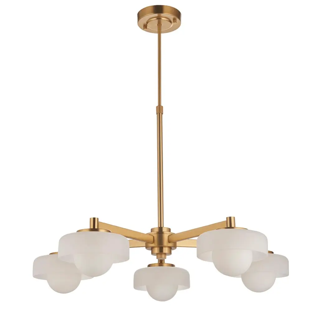 Boss 5 Light Ceiling Fitting in Brushed Brass