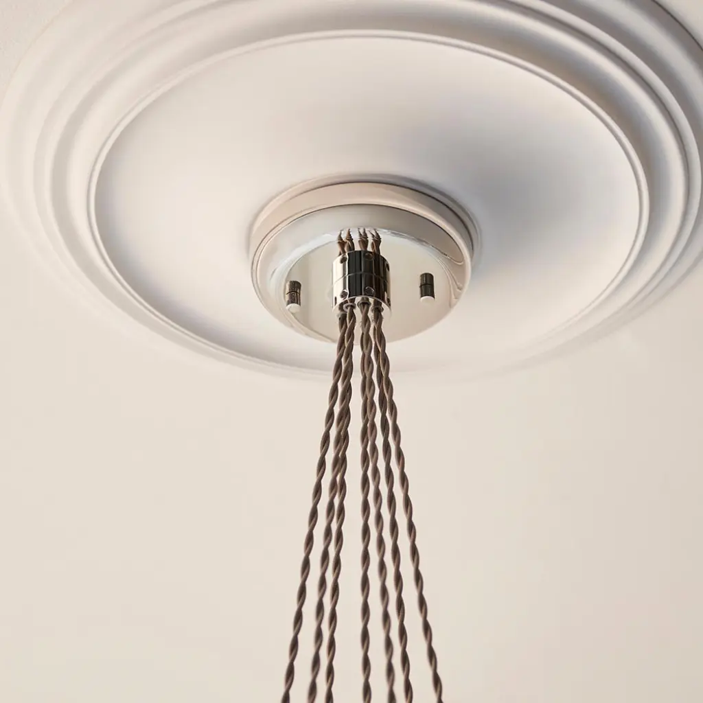 Mia Polished Nickel 7 Light Cluster Pendant with Clear Glass Shades