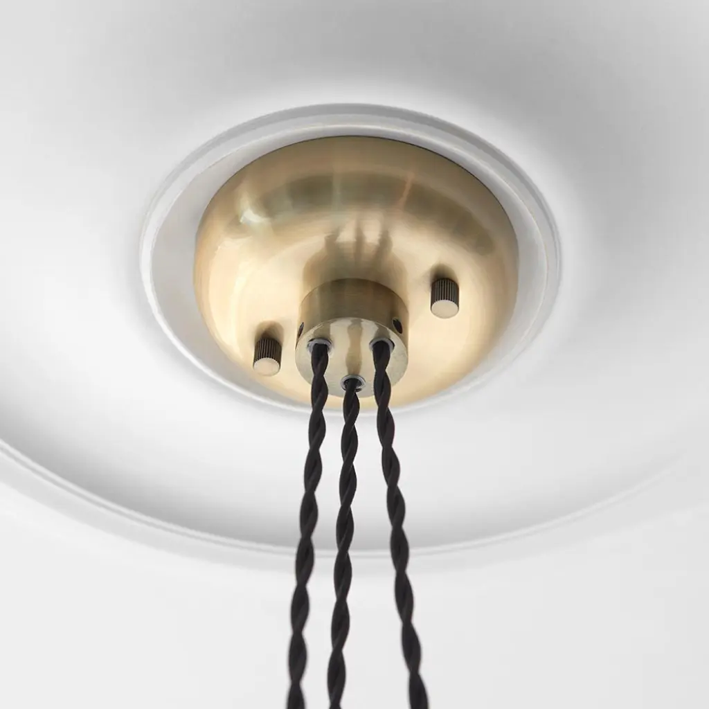 Mia Antique Brass 3 Light Cluster Pendant with Ribbed Glass Shades