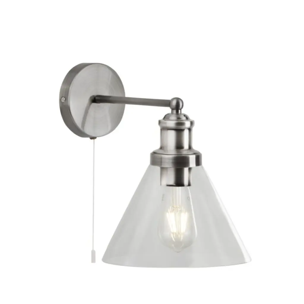 Pyramid Wall Light in Satin Silver