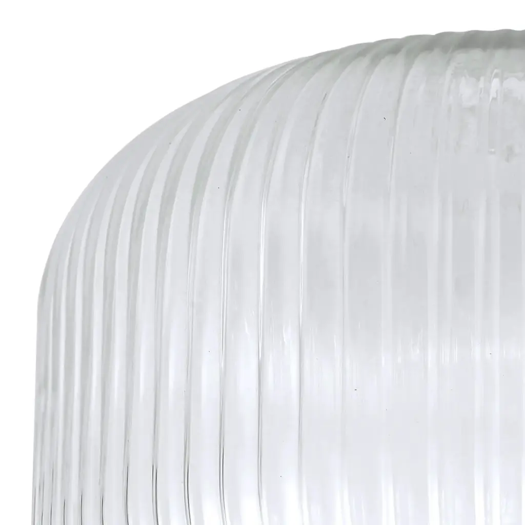 Meel 20cm Pumpkin Clear Ribbed Glass