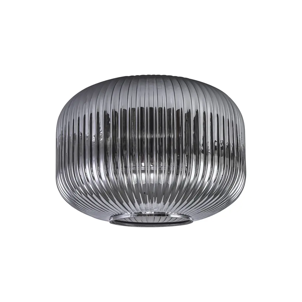 Meel 30cm Pumpkin Smoked Ribbed Glass