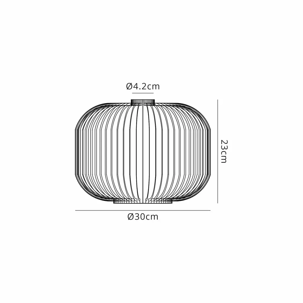 Meel 30cm Pumpkin Clear Ribbed Glass