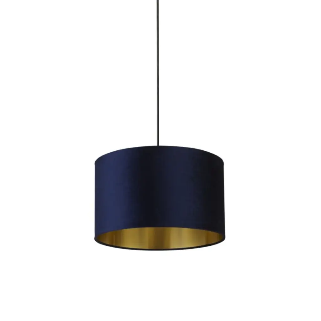 40cm Navy & Gold Velvet Drum Shade