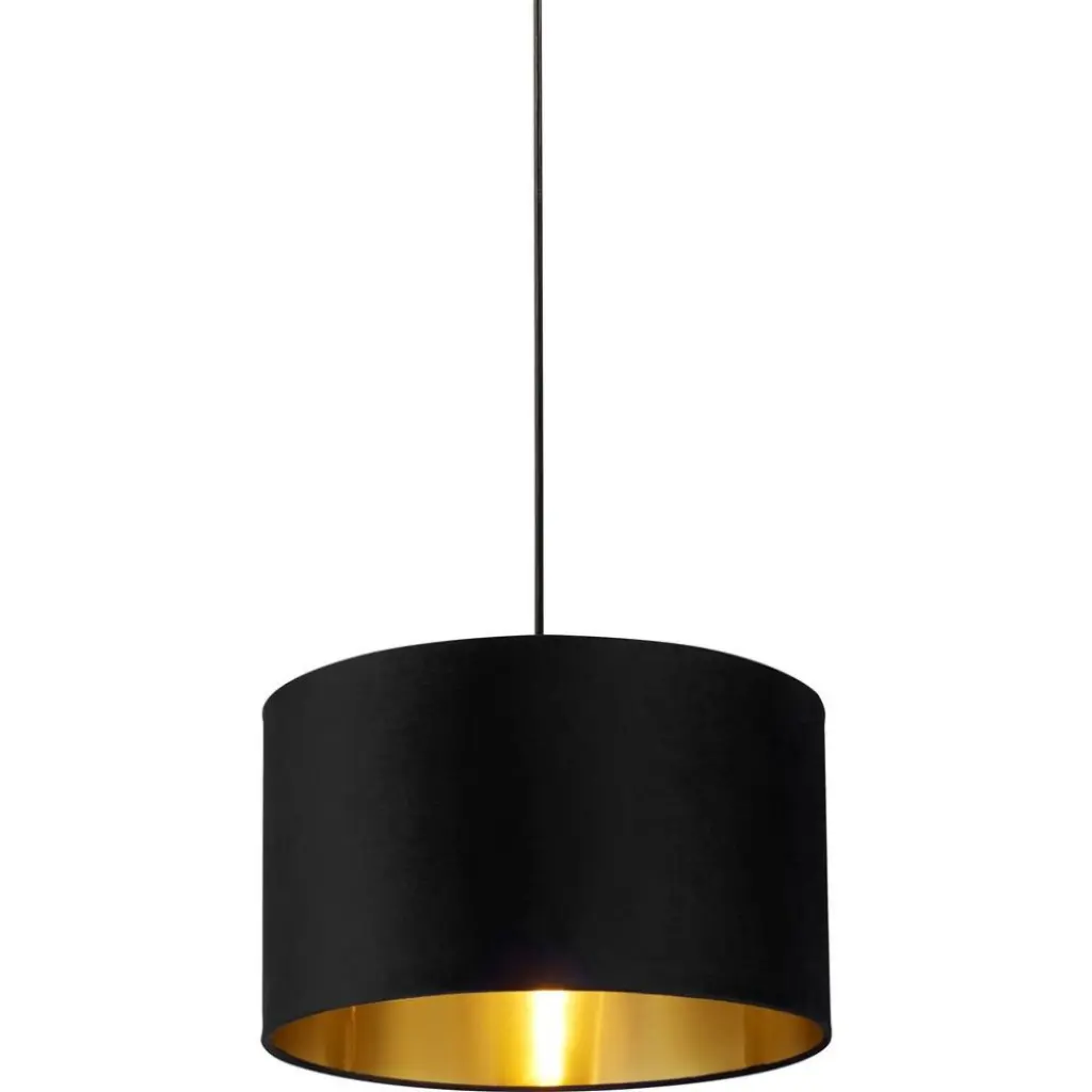 40cm Black & Gold Velvet Drum Shade