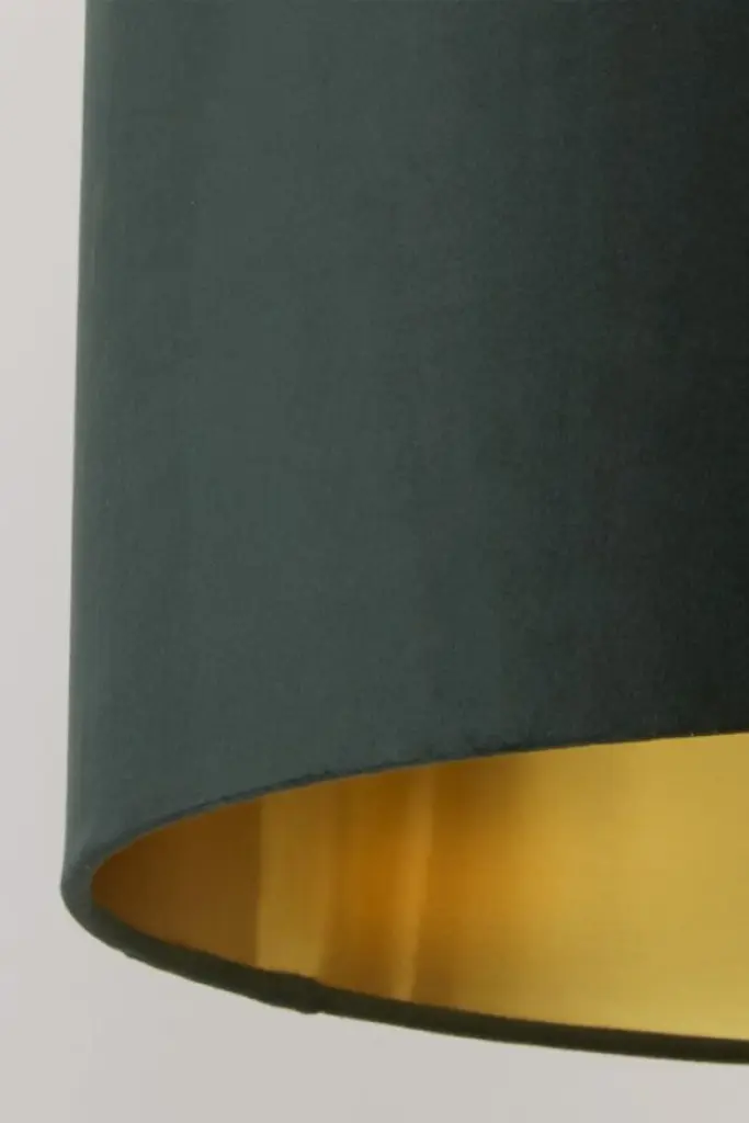 40cm Green & Gold Velvet Drum Shade