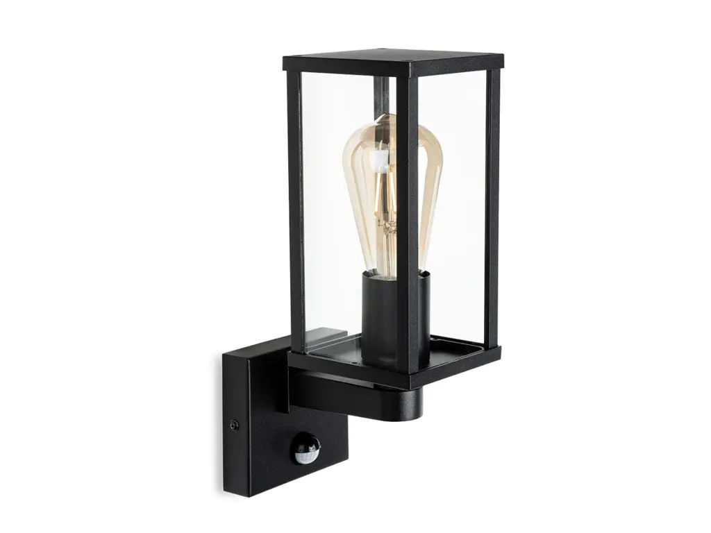 Dakota Black Outdoor Lantern with PIR Sensor