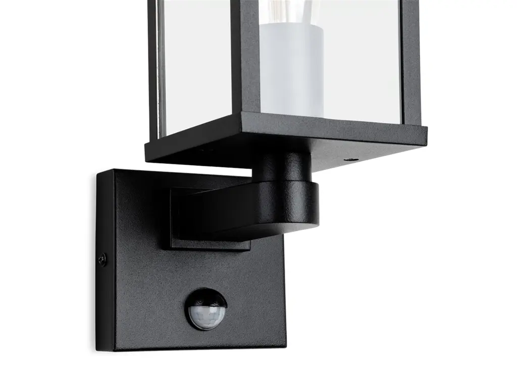 Dakota Black Outdoor Lantern with PIR Sensor