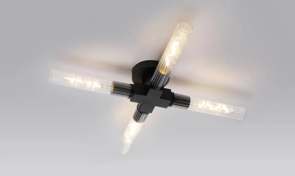 Dee 4 Light Satin Black Bathroom Ceiling Fitting IP44
