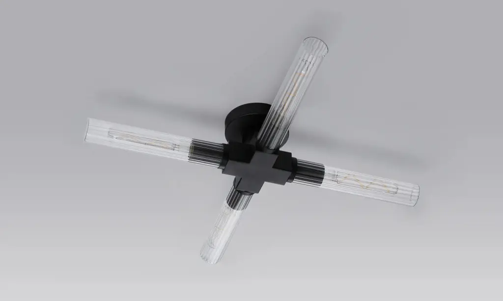 Dee 4 Light Satin Black Bathroom Ceiling Fitting IP44