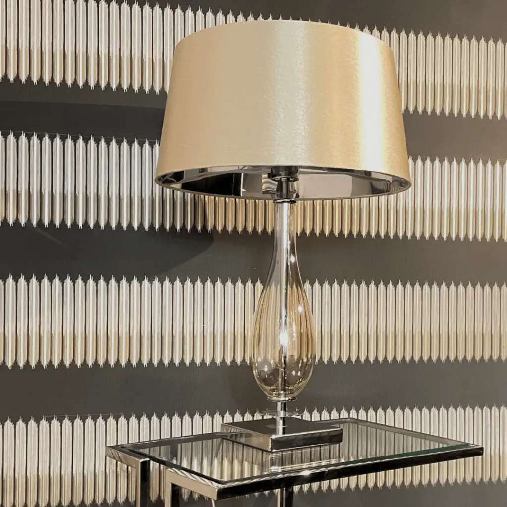 Dior Amber Glass Table Lamp c/w Shade