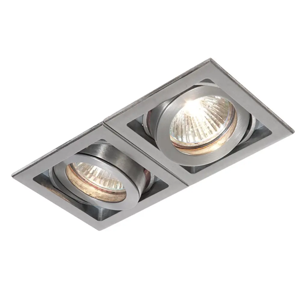 Xeno Double Downlight in Aluminium Finish
