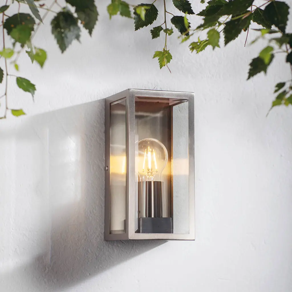Oxford Brushed Silver Wall Light IP44