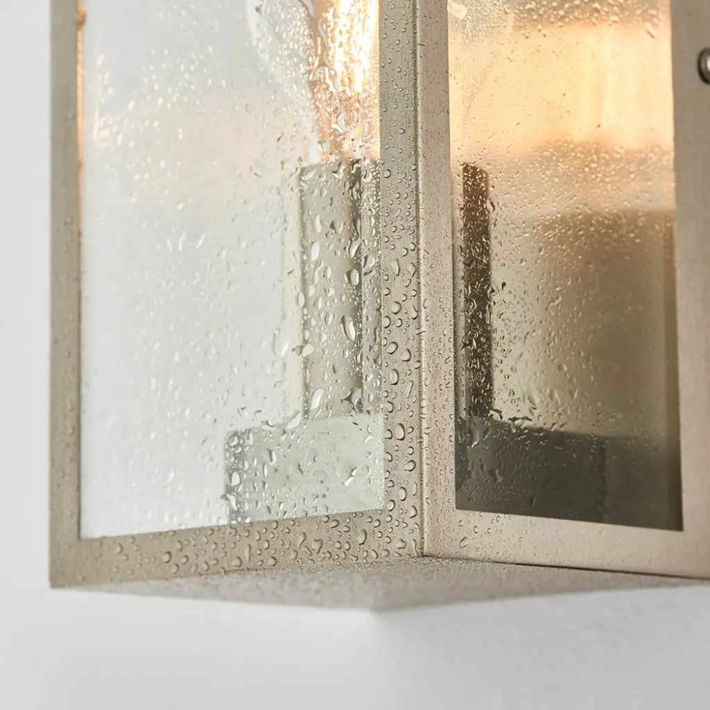 Oxford Brushed Silver Wall Light IP44