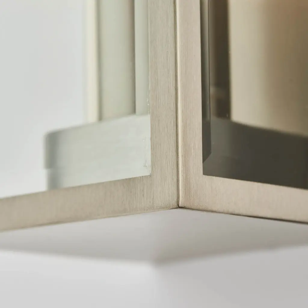 Oxford Brushed Silver Wall Light IP44