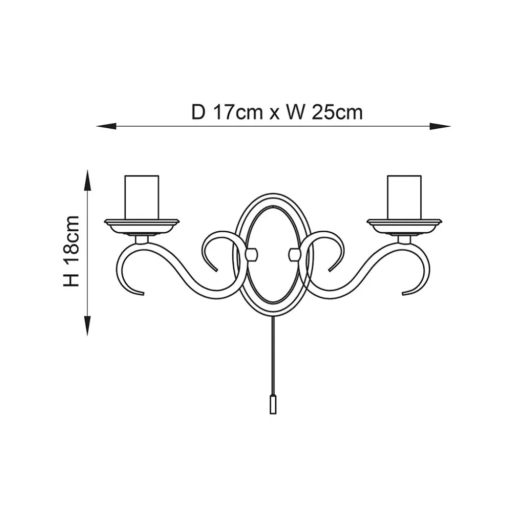 Bernice Double Wall Light in Antique Brass