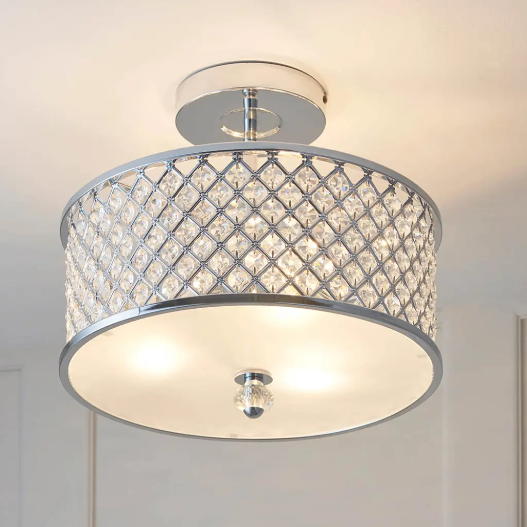 Hudson 3 Light Semi Flush in Polished Chrome