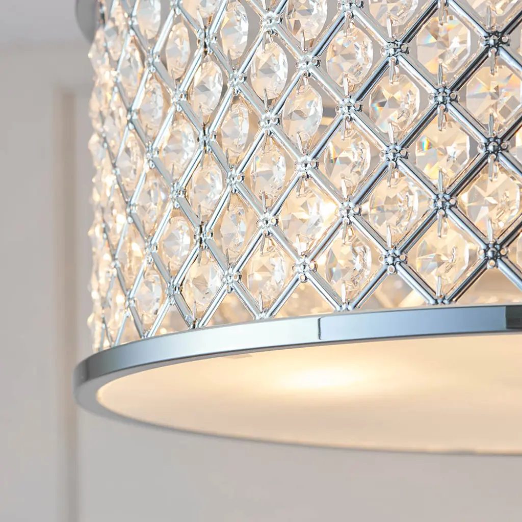 Hudson 3 Light Semi Flush in Polished Chrome