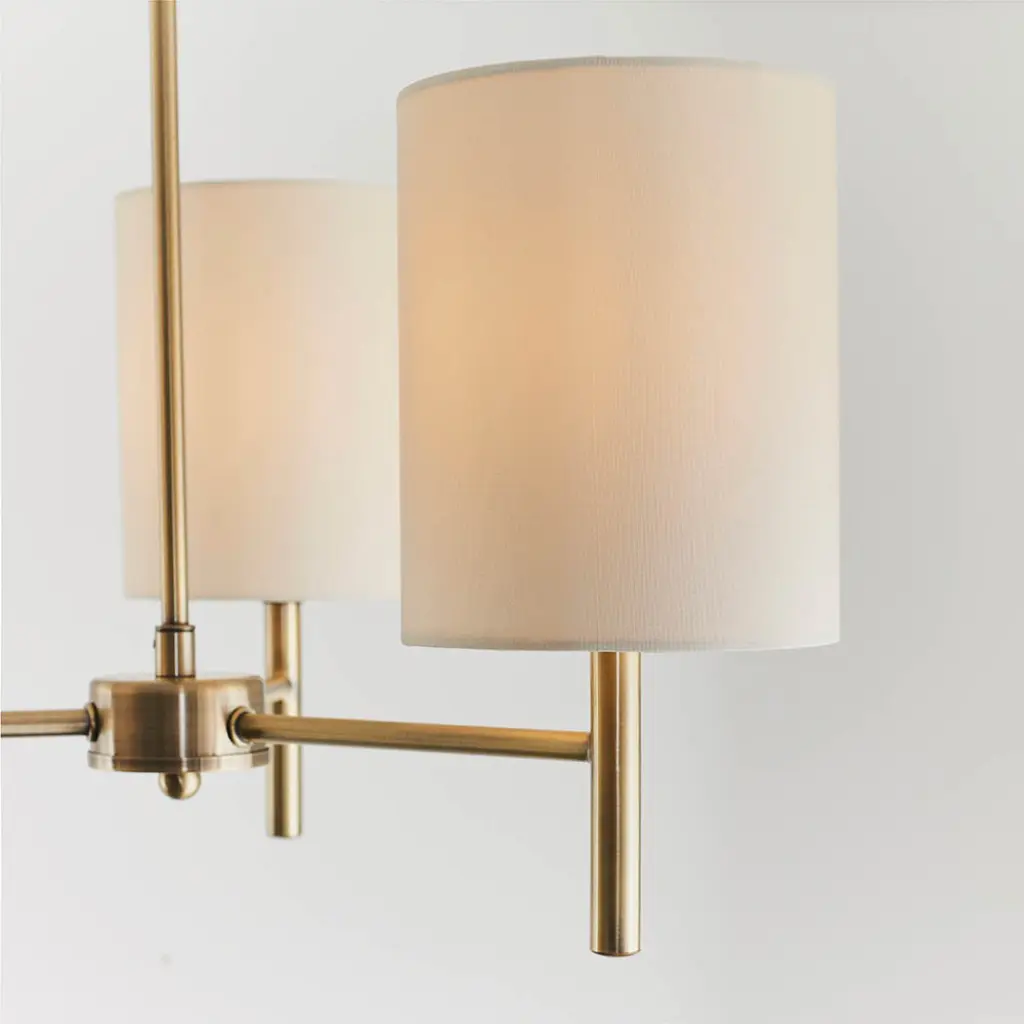 Brio 3 Light Antique Brass Semi Flush