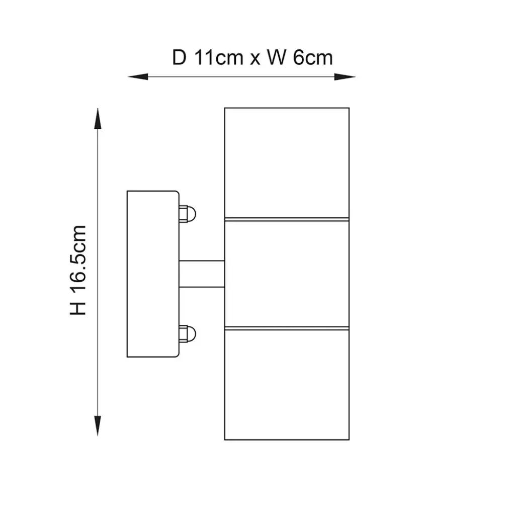 Canon Up & Down Stainless Steel Wall Light IP44