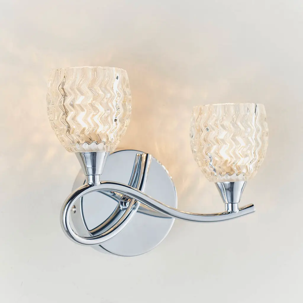 Boyer 2 Light Wall Light in Polished Chrome
