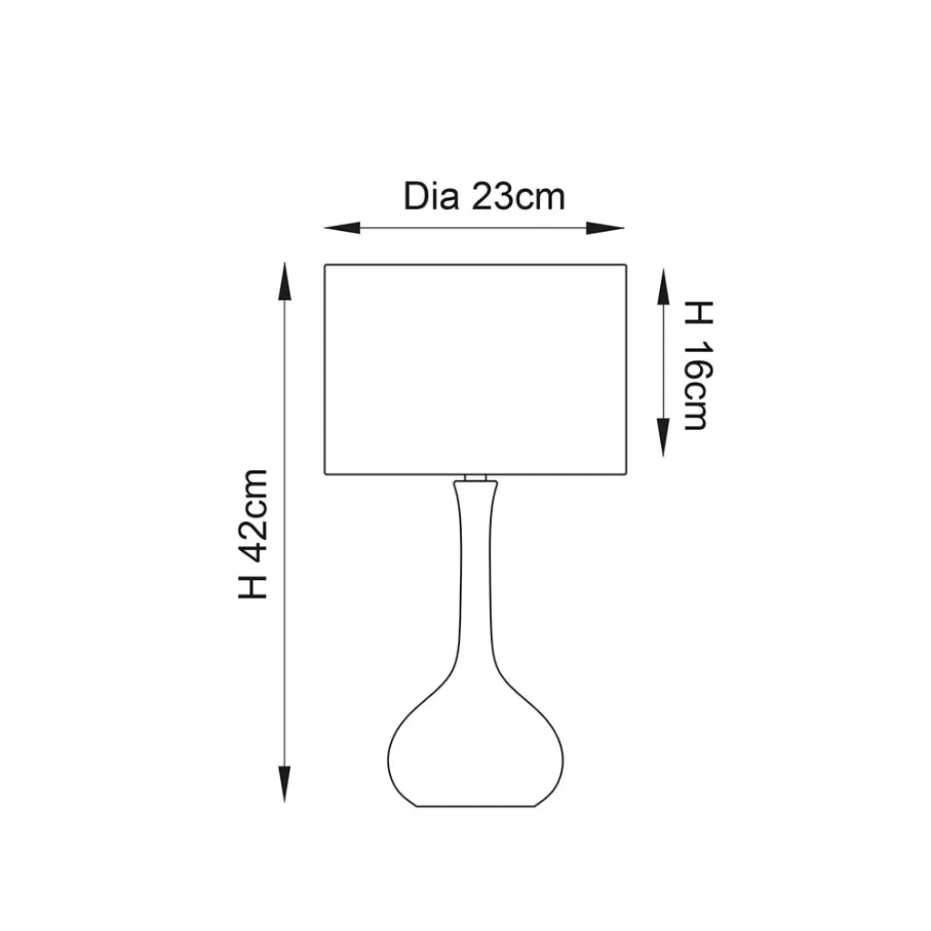 Piccadilly Touch Table Satin Nickel Plate Dark Grey Shade