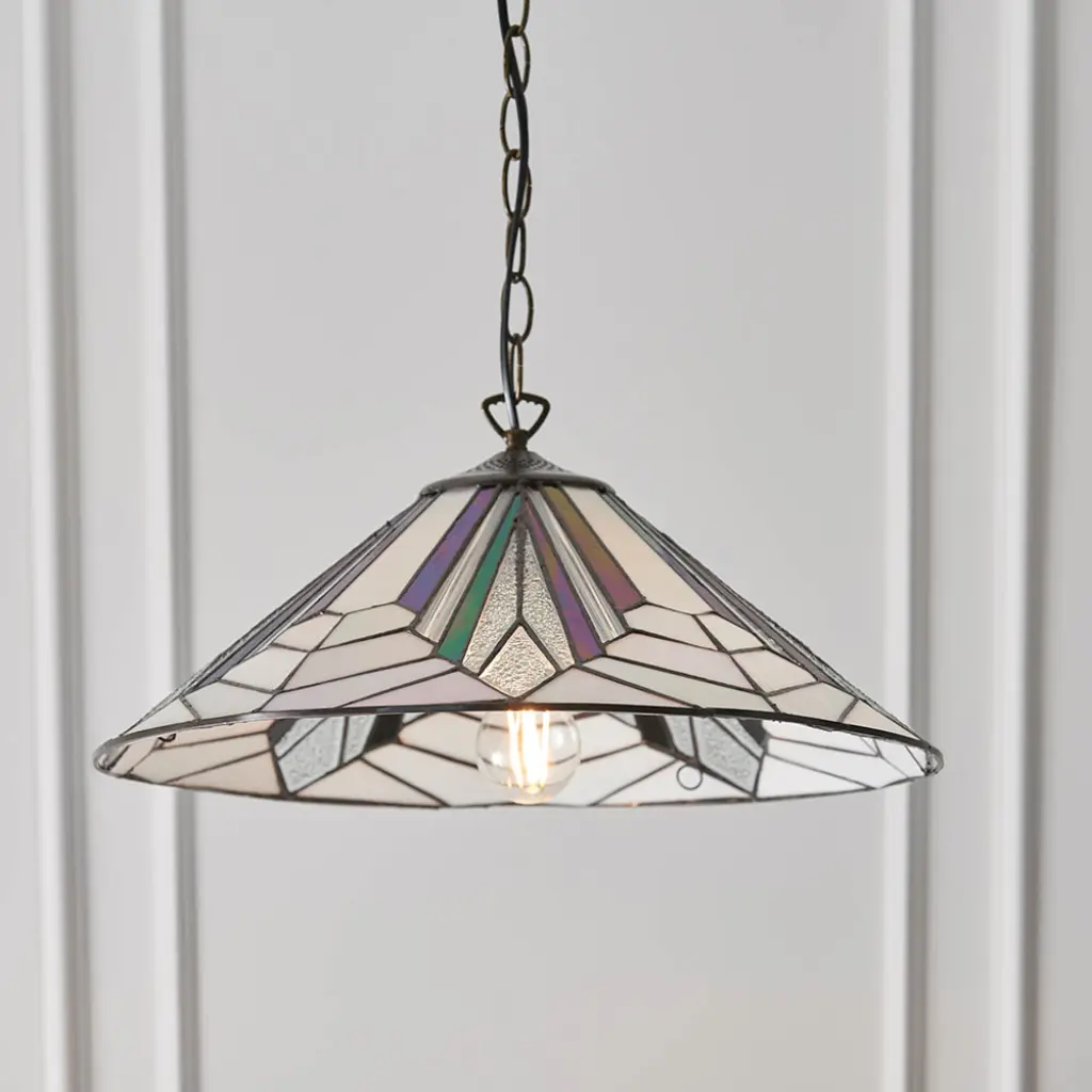 Astoria Large Pendant with Tiffany Glass
