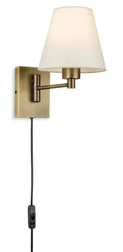 Carly Plug In Wall Light in Bronze C/W Shade