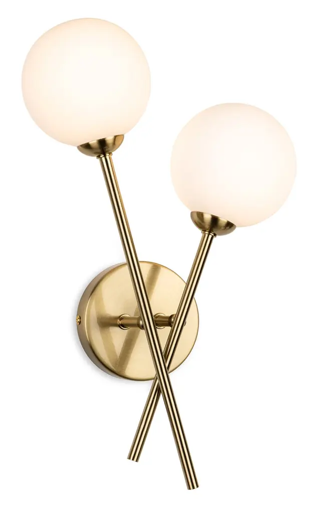 Lando Brass & Opal Glass Wall Light