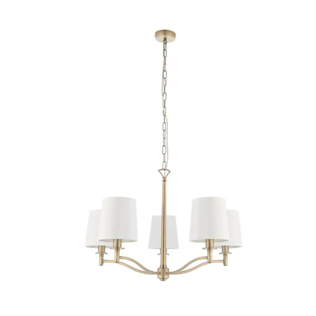 Ortona 5 Light Antique Brass Pendant