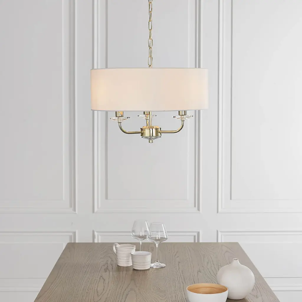 Nixon 3 Light Brass Pendant