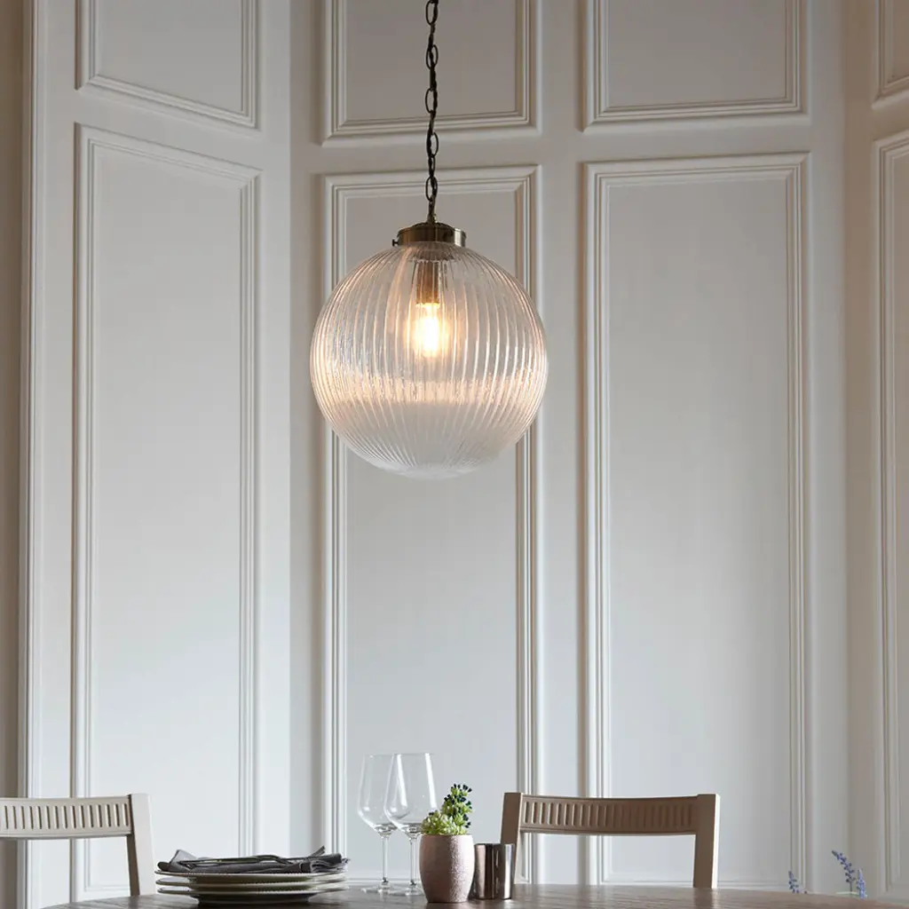 Brydon Large Antique Brass Pendant
