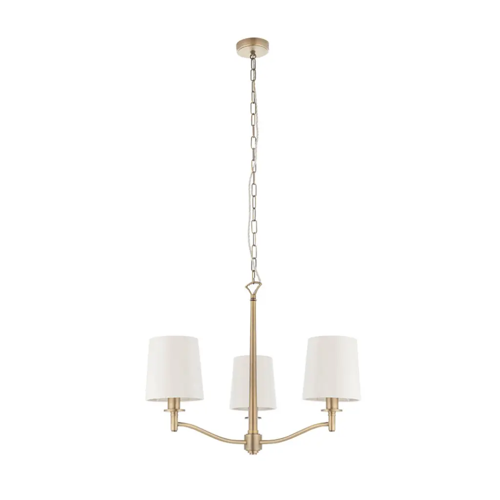 Ortona 3 Light Antique Brass Pendant