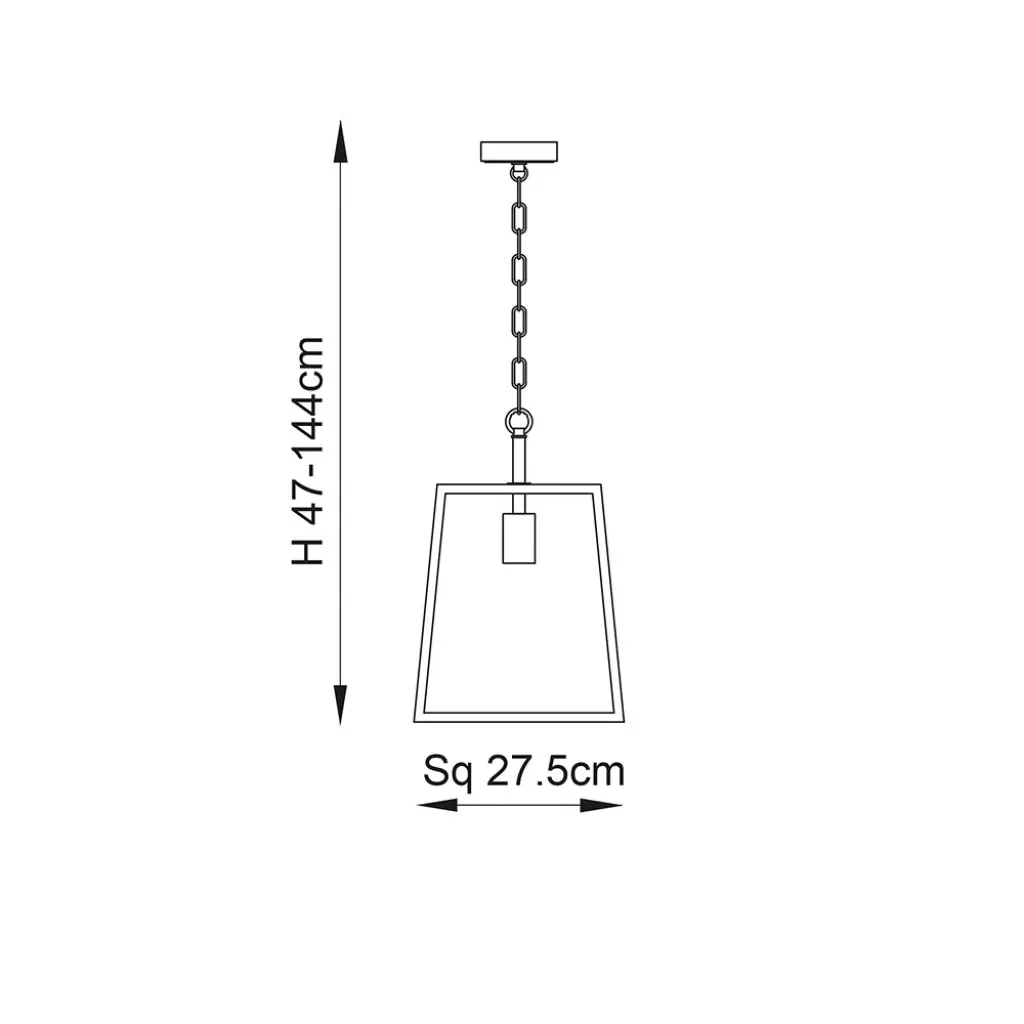 Hurst Box Style Single Pendant in Nickel Finish