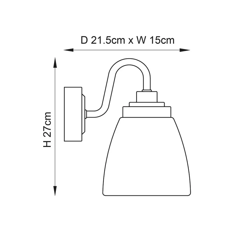 Ashbury Single Wall Light in Chrome & Clear Glass
