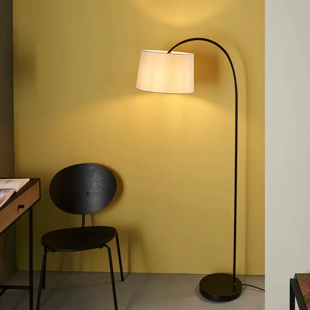 Carlson Floor Lamp in Matt Black C/W Grey Finish