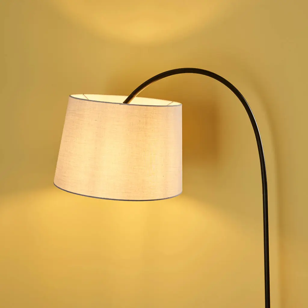 Carlson Floor Lamp in Matt Black C/W Grey Finish
