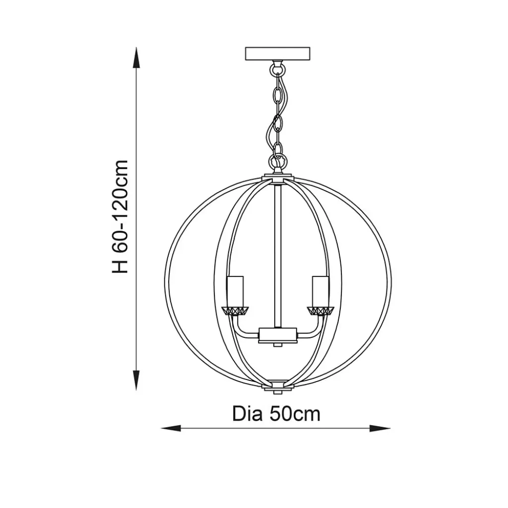 Ritz 6 Light Nickel & Crystal Pendant