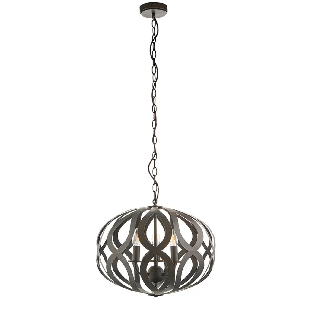 Sirolo 3 Light Pendant in Antique Bronze Finish