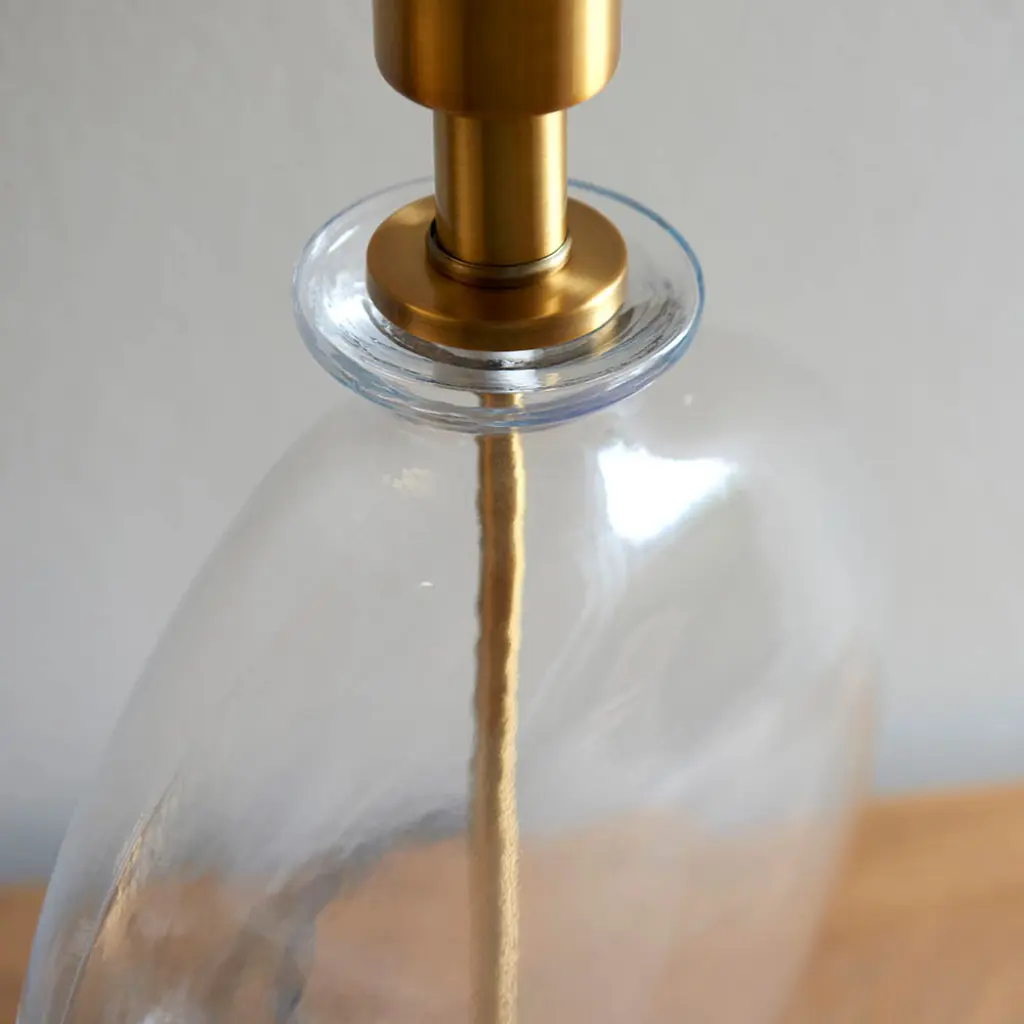Gideon Glass Table Lamp C/W Black Shade
