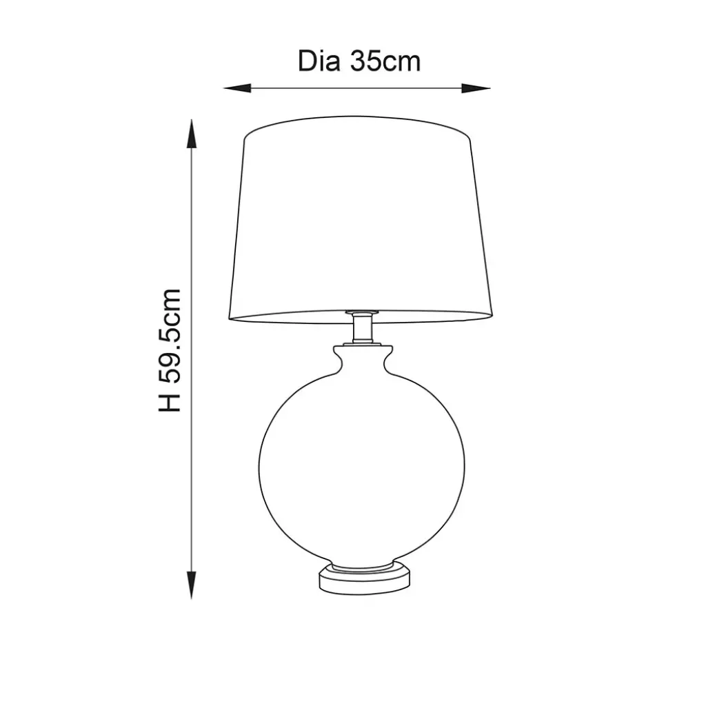 Gideon Glass Table Lamp C/W Black Shade
