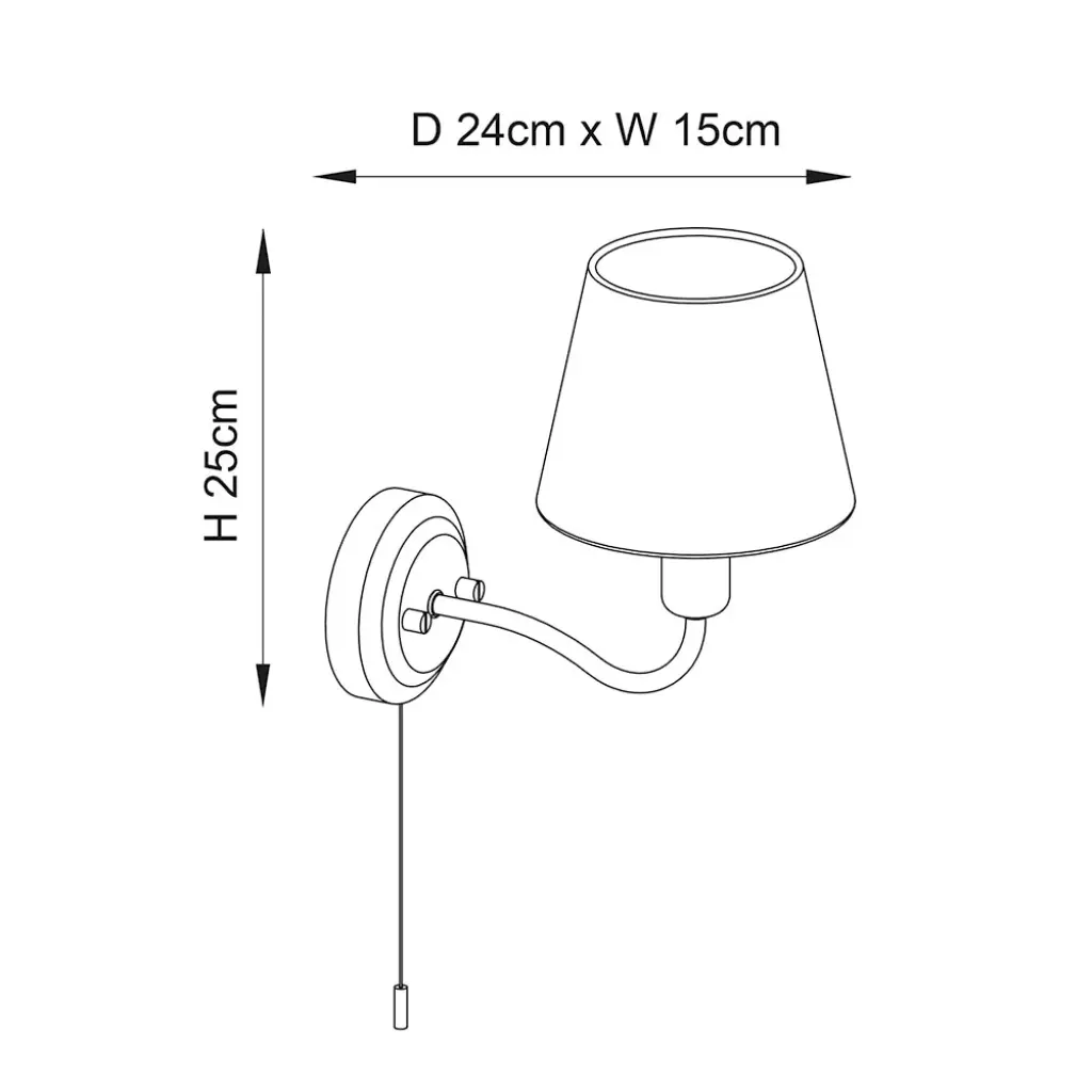 Conway Satin Gold Wall Light C/W Shade IP44