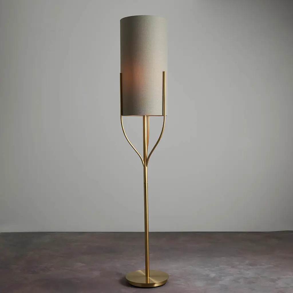 Fraser Floor Lamp in Satin Brass C/W Shade