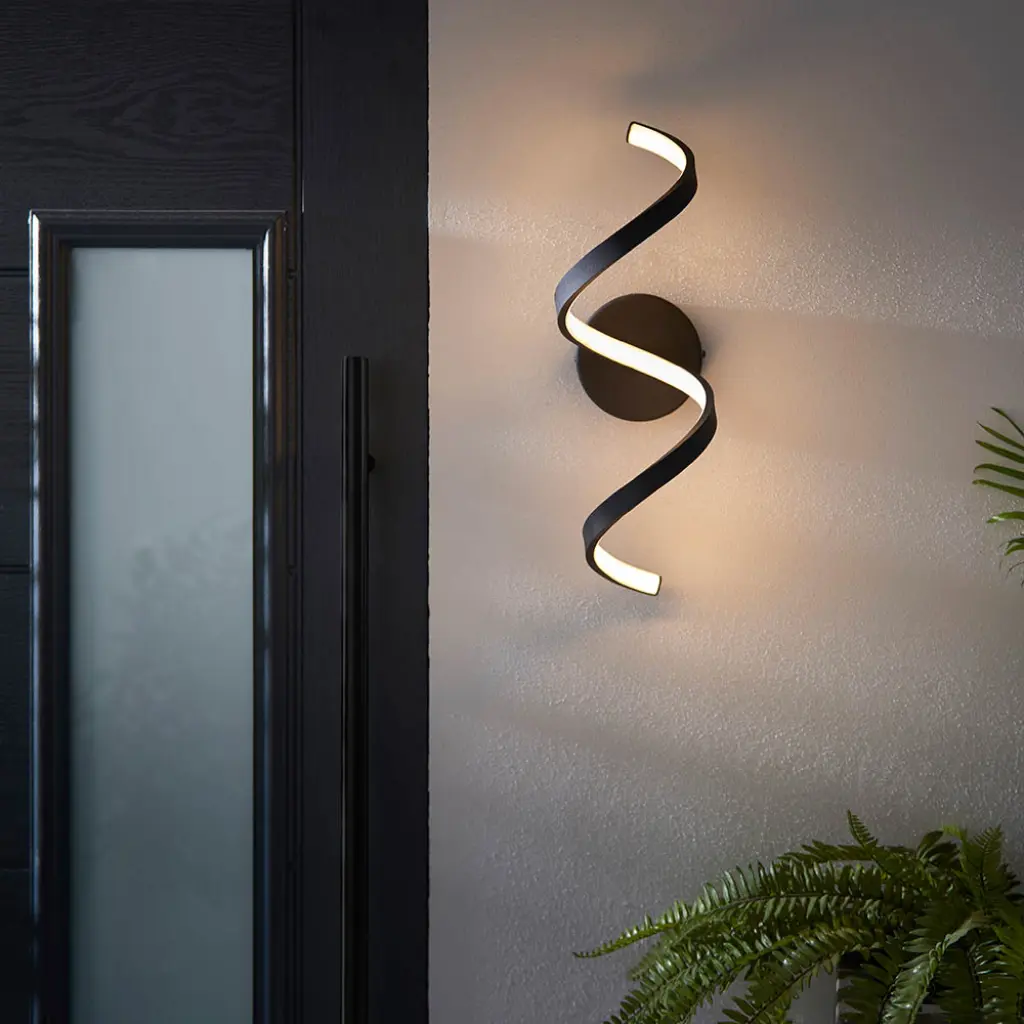 Astral LED Wall Light in Black Finish IP44