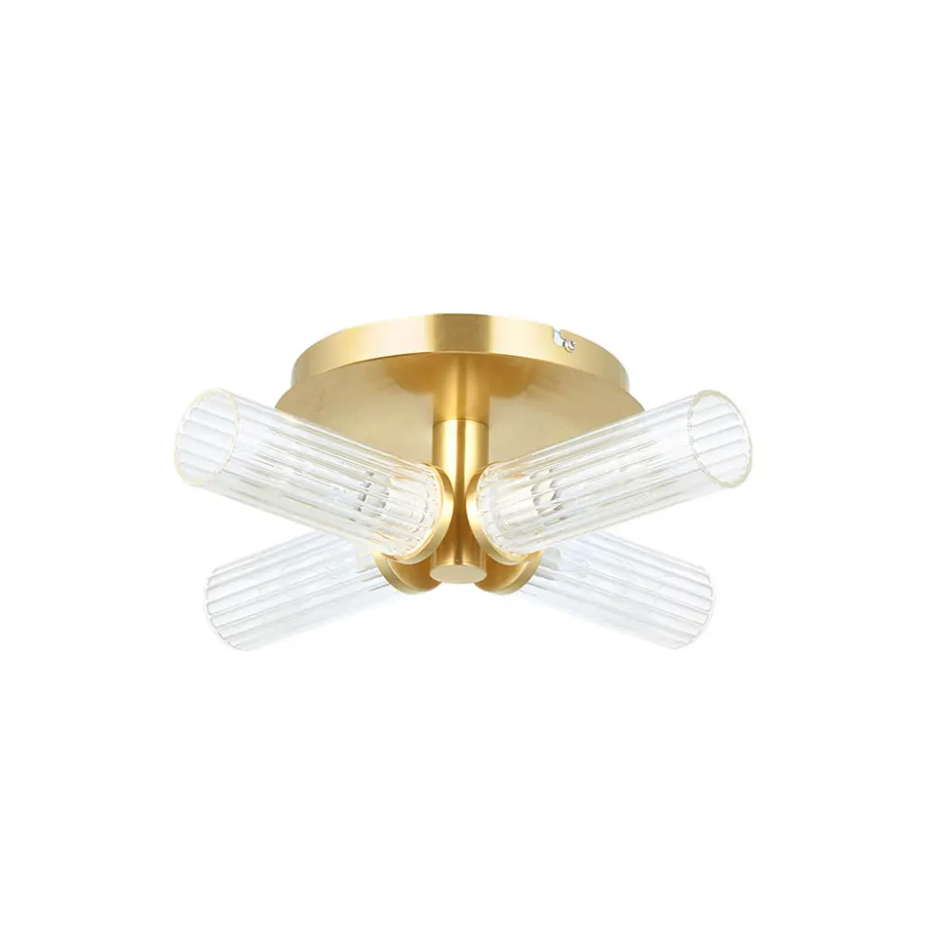 Talo 4 Light Semi Flush in Satin Brass IP44