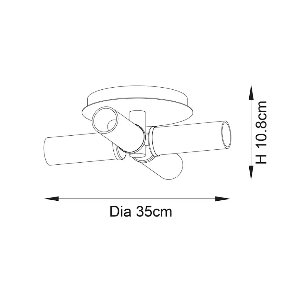 Talo 4 Light Semi Flush in Satin Brass IP44