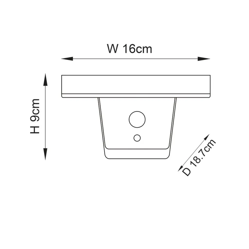 Ebro Solar Powered Wall Light with Photocell & PIR