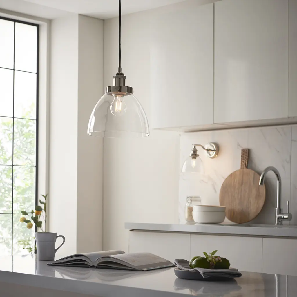 Hansen Small Pendant in Bright Nickel