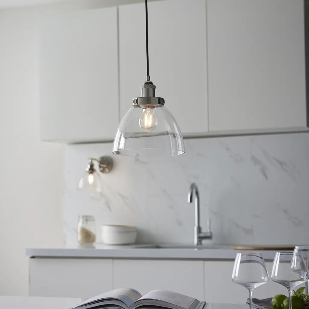 Hansen Small Pendant in Bright Nickel