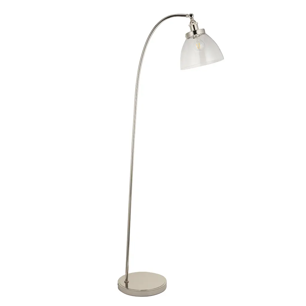 Hansen Floor Lamp in Bright Nickel Finish